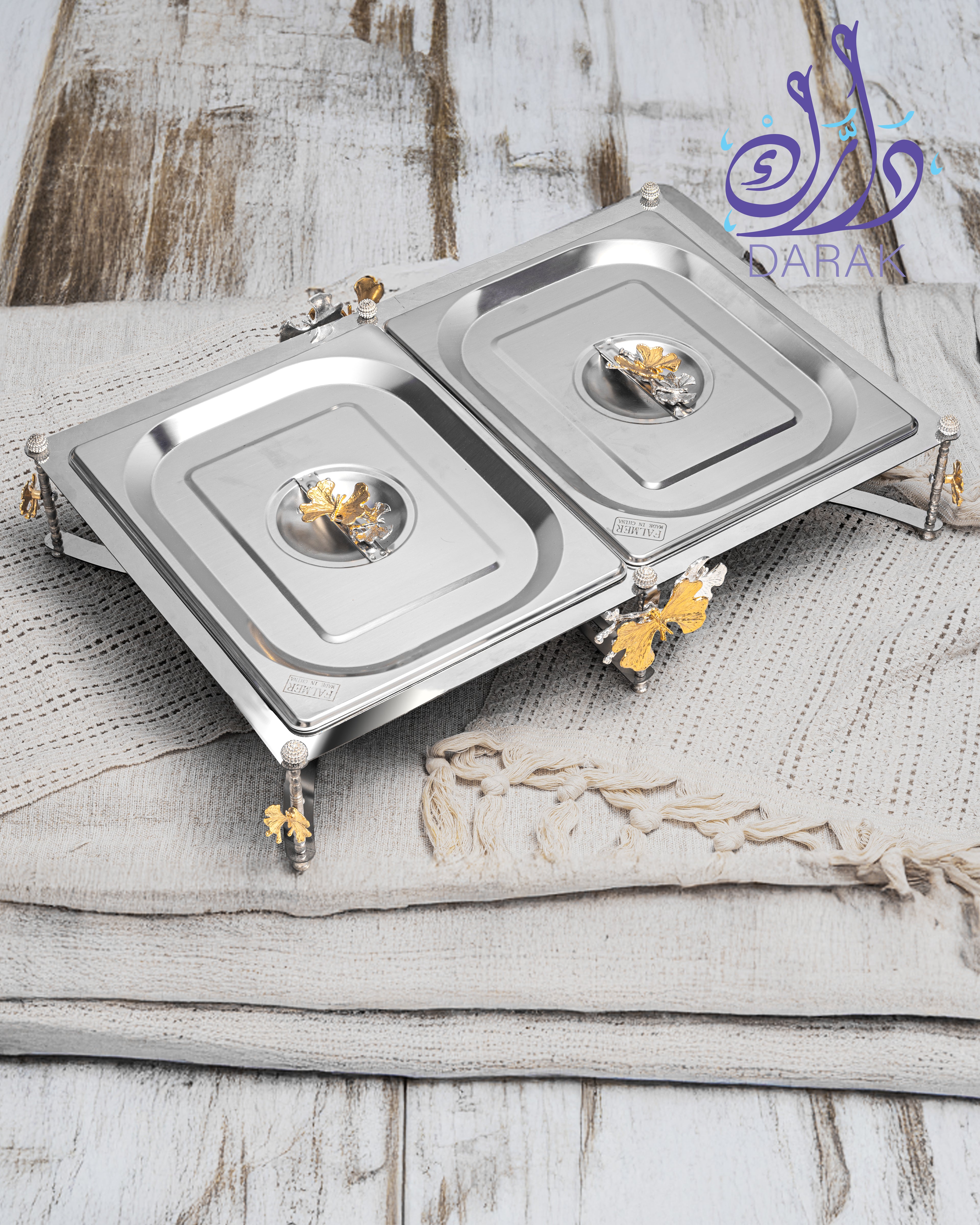 Farasha Twin Buffet Server Double Pan