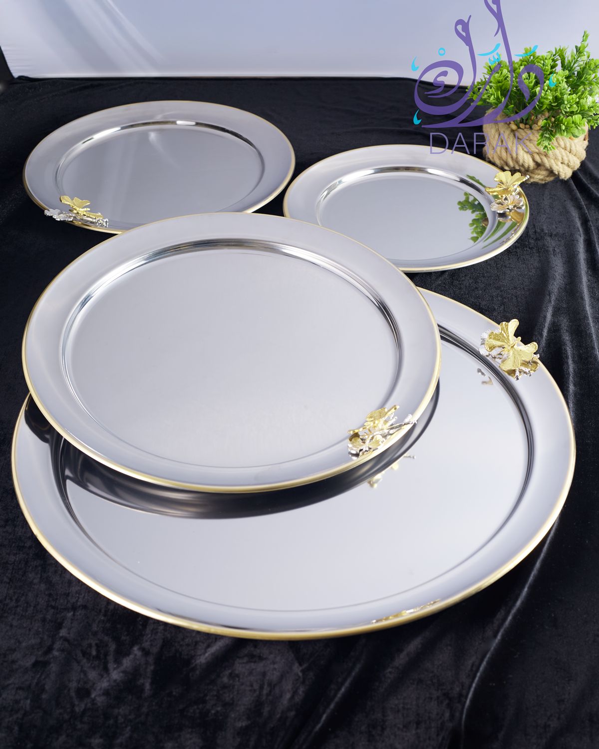 Mirror-Finish Farasha Serving Platters
