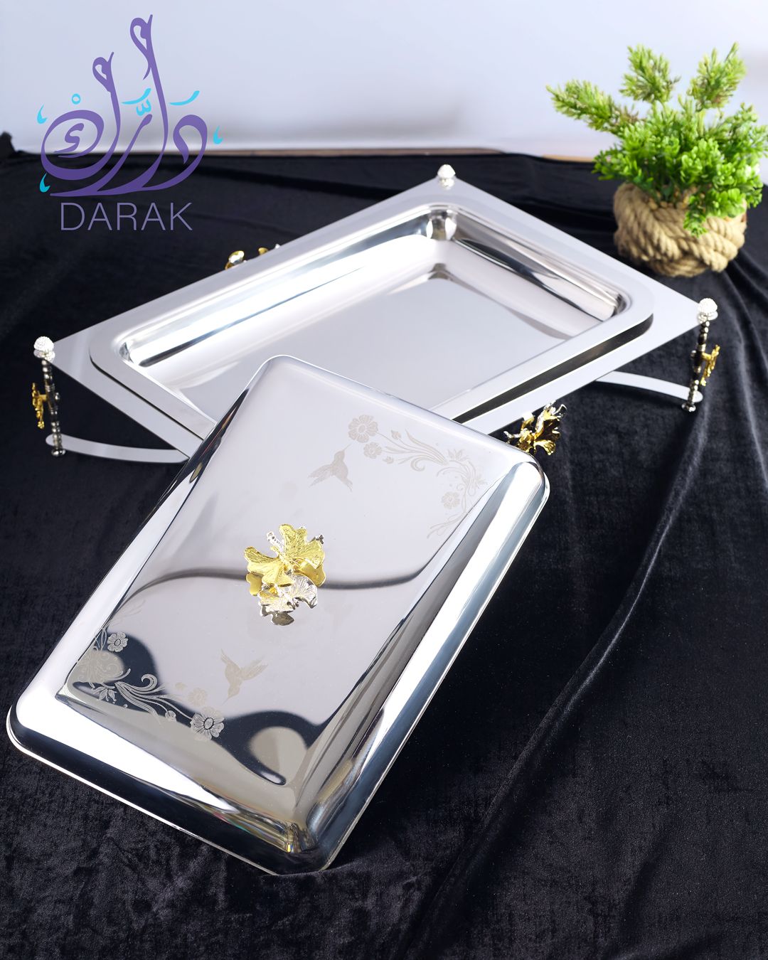 Mirror-Finish Butterfly Platters & Lidded Servers